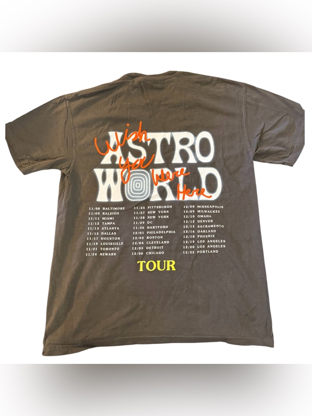 Travis Scott astroworld Wish You Were Here Astro World Tour Graphic T-shirt NWOT